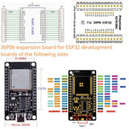 DNESA30 DNESP32 DIN Rail Mount Screw Terminal Adapter – 3.96mm Breakout Board for 30/38-Pin ESP32 WROOM-32 DevKitC with DIN35/C45 Rail