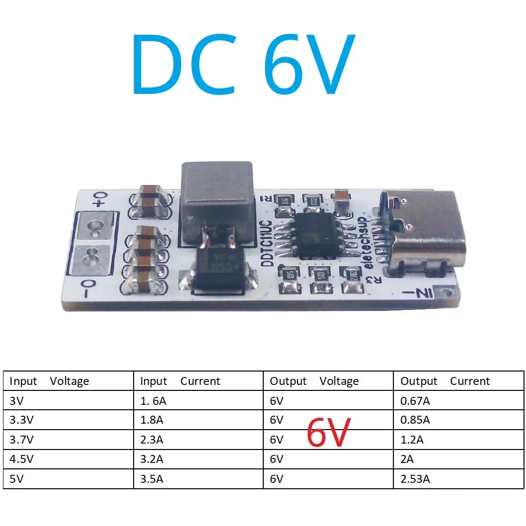 DDTC11UC 14W Type-C 5V to 6V 8.4V 9V 12V Step-Up DC-DC Boost Converter Voltage Regulator Module for DIY Arduino Mobile Charger