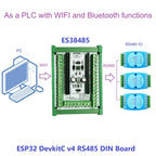ES38485 ESP32 DevkitC V4 RS485 DIN Expansion Board 38PIN 2.4GHz WIFI BLE IOT Remote IO Development Board with 7-30V Power in 5V 3.3V out