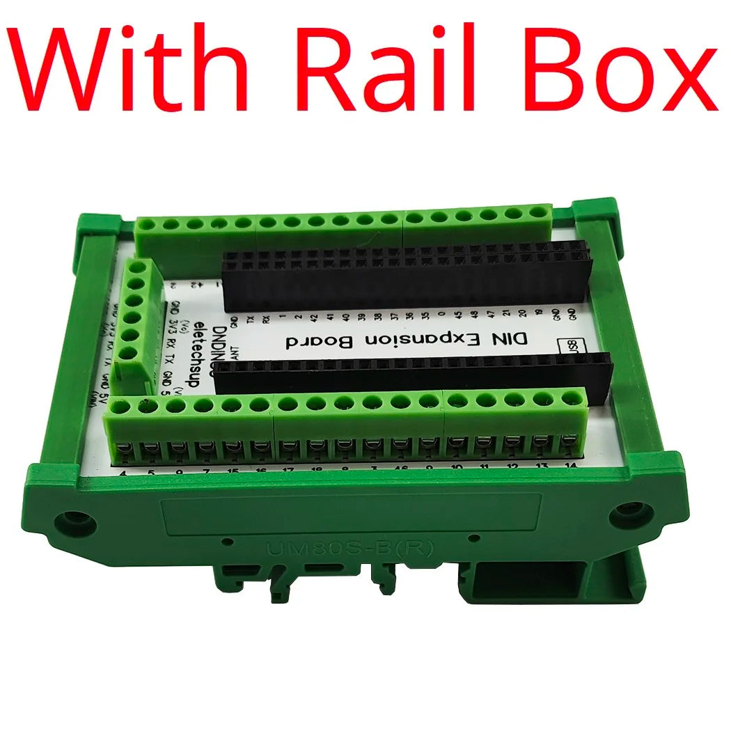 DNDINS3 ESP32-S3 Screw Terminal Expansion Module DIN Rail Mount Adapter 3.96mm 26-16AWG Wire Range Industrial IoT DIY