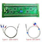 16CH PT100 Temperature Acquisition Module – DC 12/24V RS485 Modbus RTU Collector Board -40°C to +500°C for Industrial Monitoring PTA8E16