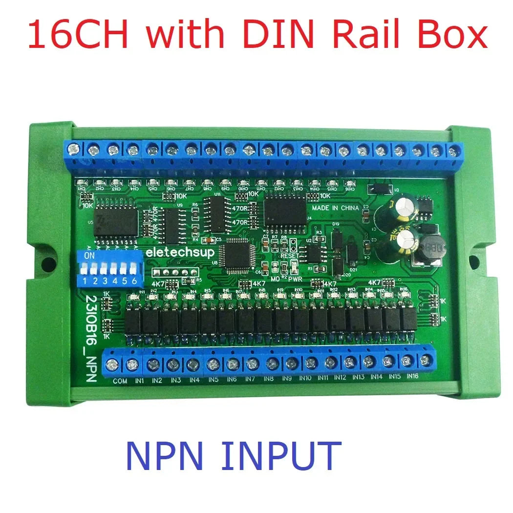 8/16/24/32/48CH Multifunction RS485 Remote IO Module – NPN/PNP DI-DO Expansion Board with DIN Rail & Modbus RTU for PLC Industrial Automation