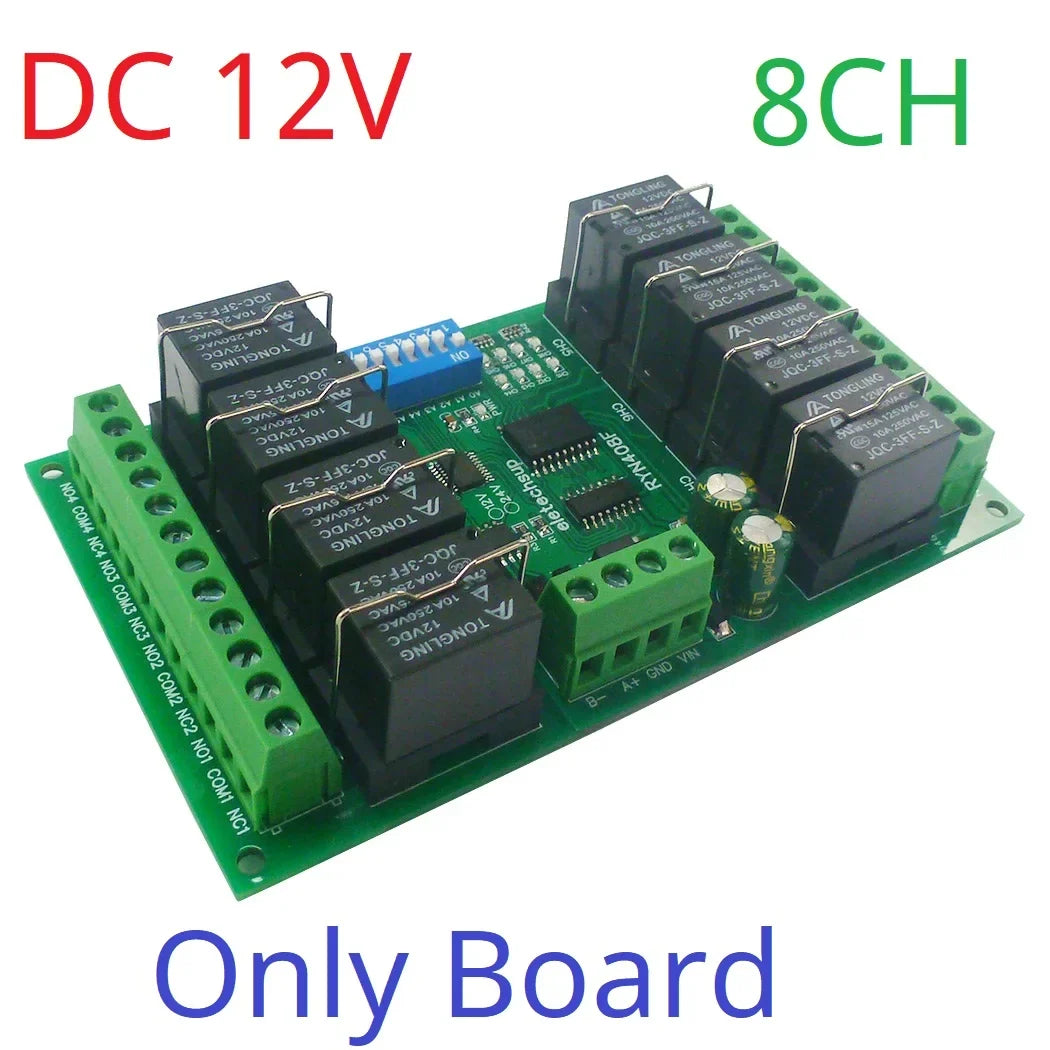 T73 Plug-in Relay Module – RS485 Modbus RTU Remote IO Controller with Momentary Latching Interlock Delay Switch for DIY Smart Home RYN404E RYN408F