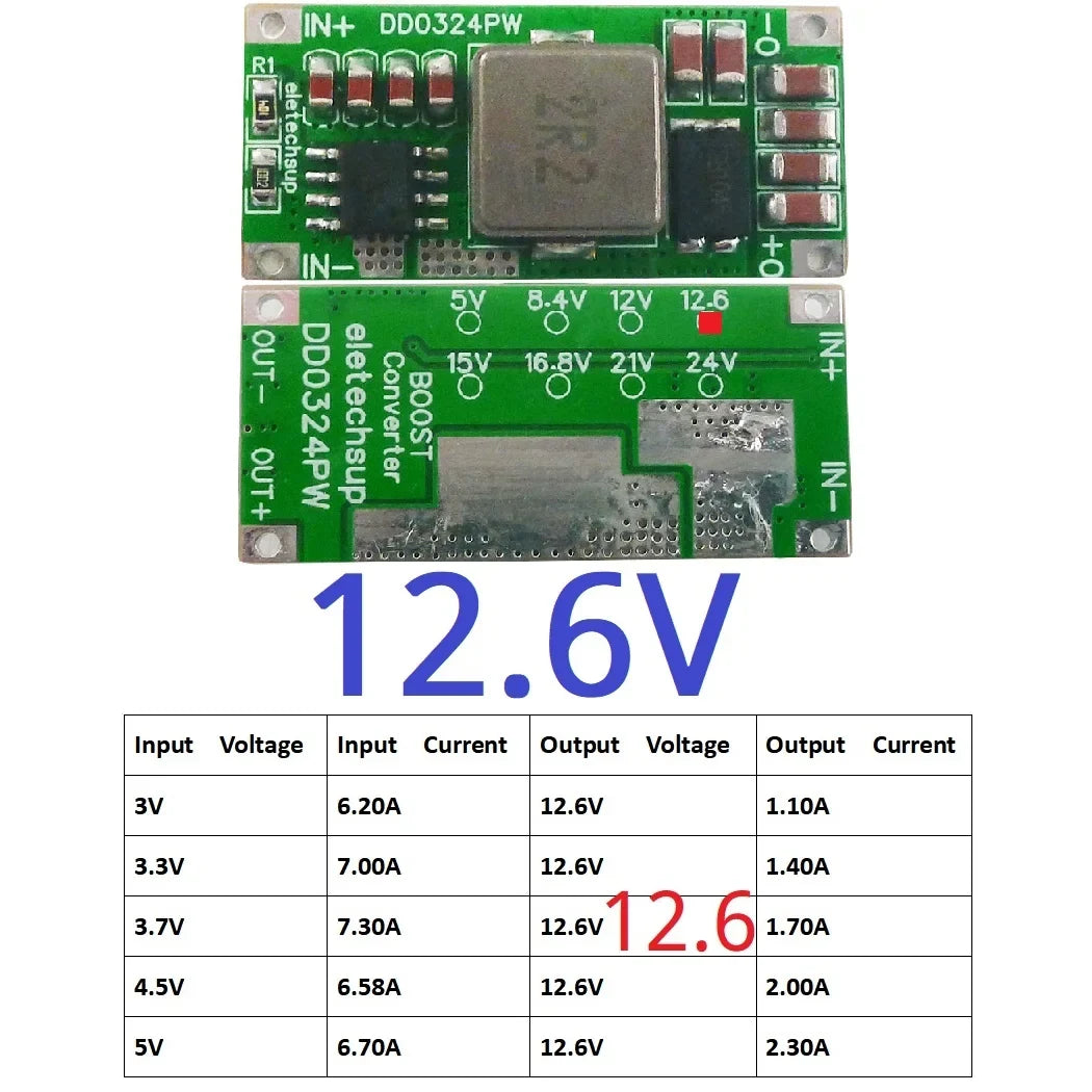 DD0324PW 25W DC-DC Boost Converter Module 3.7V 4.2V 5V Input to 5V 8.4V 12V 12.6V 15V 16.8V 21V 24V Voltage Regulator