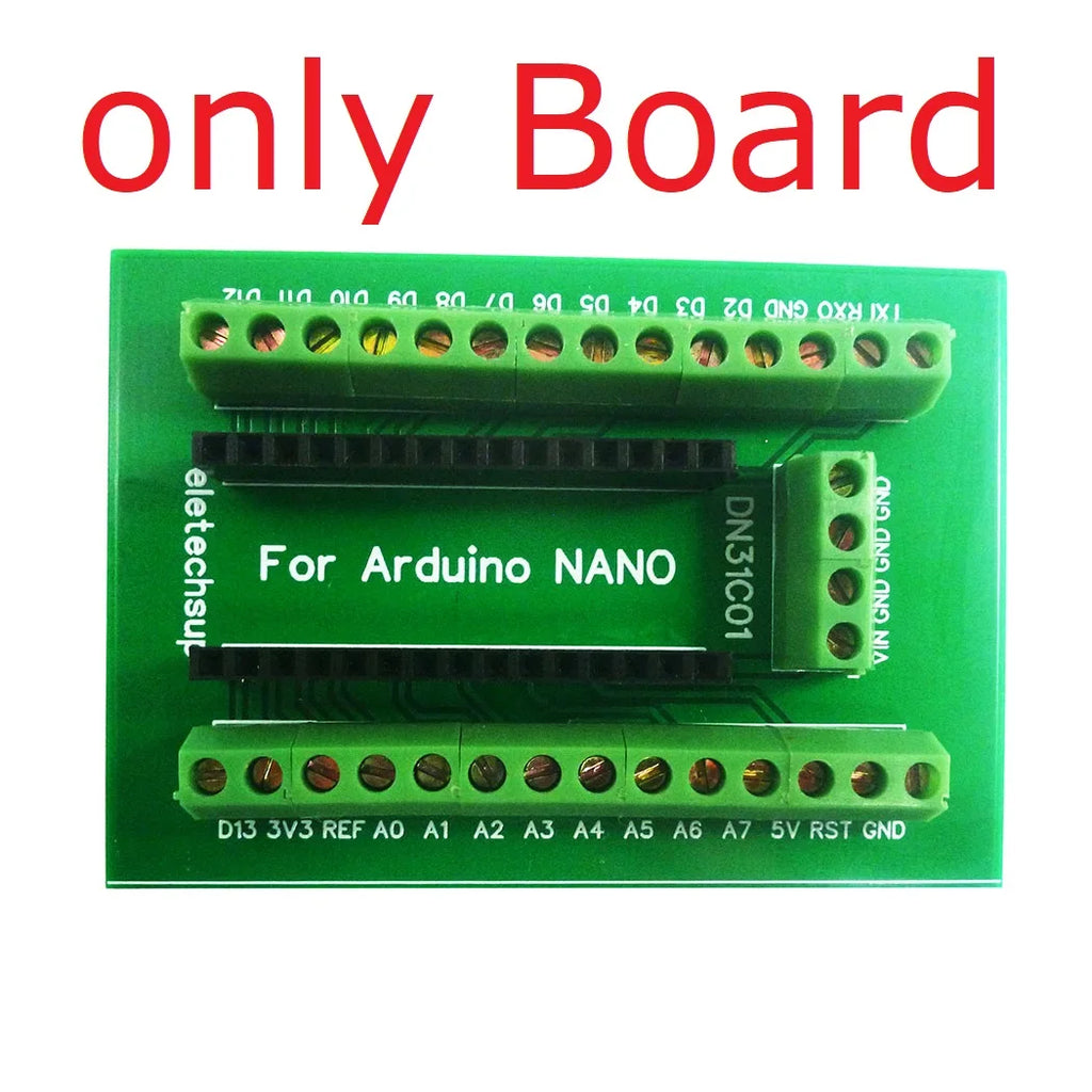 DN31C01 DIN Rail Mount Screw Terminal Adapter – 3.96mm Breakout Board for Arduino Nano V3.0 with DIN35 Rail for Industrial Control