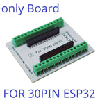 DNESA30 DNESP32 DIN Rail Mount Screw Terminal Adapter – 3.96mm Breakout Board for 30/38-Pin ESP32 WROOM-32 DevKitC with DIN35/C45 Rail