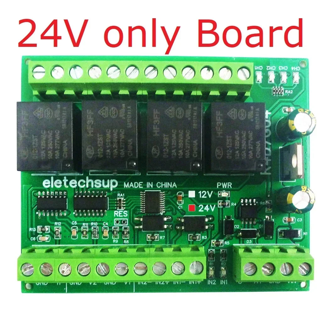 R4D7G04 2AI-2DI-20DO Multifunction Relay Module – RS485 Modbus RTU 4-20mA/0-10V Analog Input PLC IO Expansion Board 10A Output