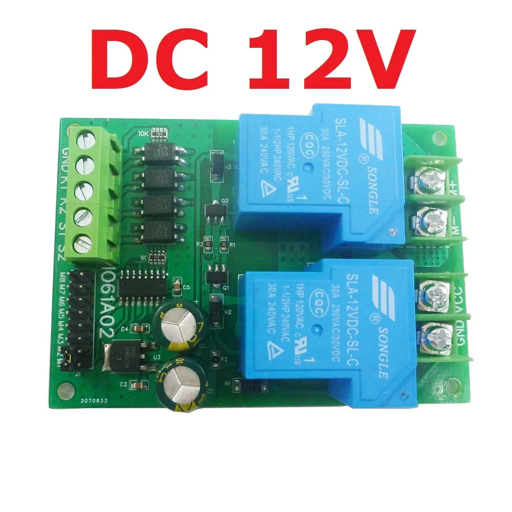 IO61A02 DC 12V 24V 30A Relay Multifunction Motor Forward Reverse Controller with Limit Driver Module for Garage Door Crane Elevator