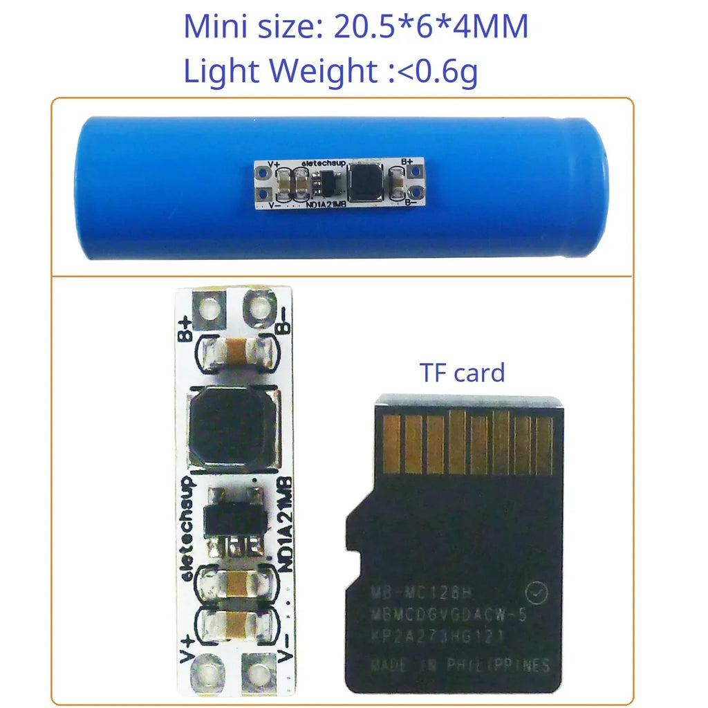 5V Backup Power Mini UPS Module 1.2A Bi-Directional Shared Port Li-ion Charger Step Up Board ND1A21MB for IP Camera Arduino MCU DIY