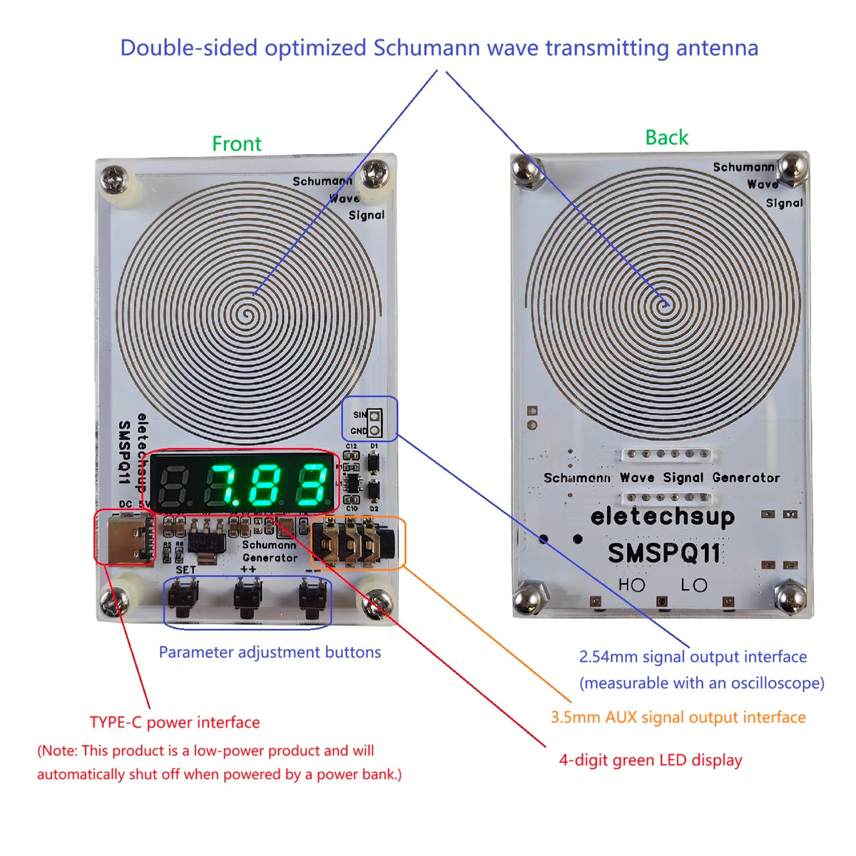 SMSPQ11 Schumann Wave Generator 7.83Hz 0.01-9999Hz Pure Sine Wave