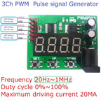 PWM9B03 3-Channel High Precision PWM Signal Generator – DC 12V/24V Pulse Frequency Duty Cycle Adjustable Module for LED Dimming Motor Speed Control