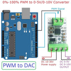 PW1VA01 PWM to 0-5V/0-10V Analog Voltage Converter Module, 3.3V/5V PWM Signal Input DC 10-30V for Arduino PLC Raspberry Pi ESP32 NodeMCU