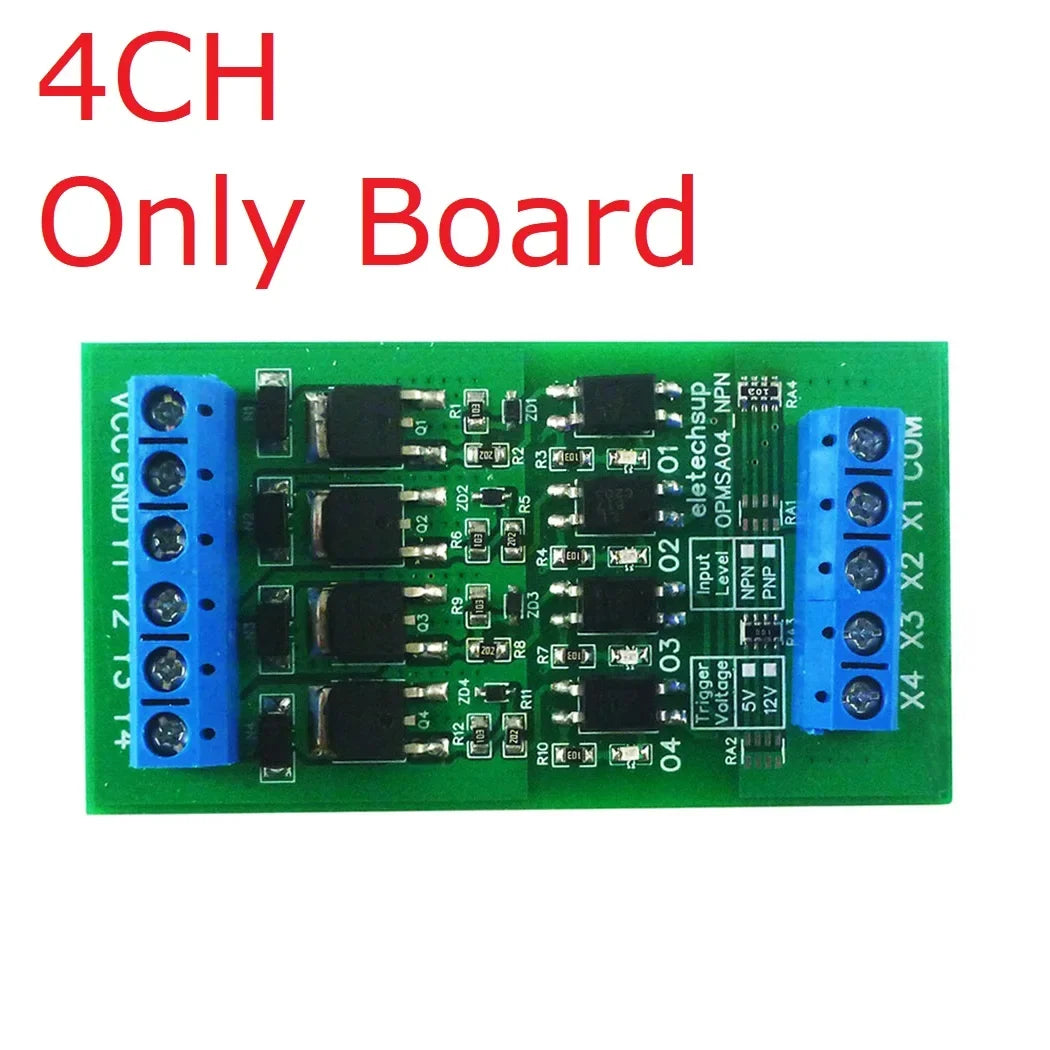 OPMSA04 OPMSB08 OPMSC12 OPMSD16 4-16CH 5A PLC Signal Amplifier Board – DC 3.3-24V NPN/PNP Logic Level Converter with Opto-Isolation & MOS Output for Industrial Automation