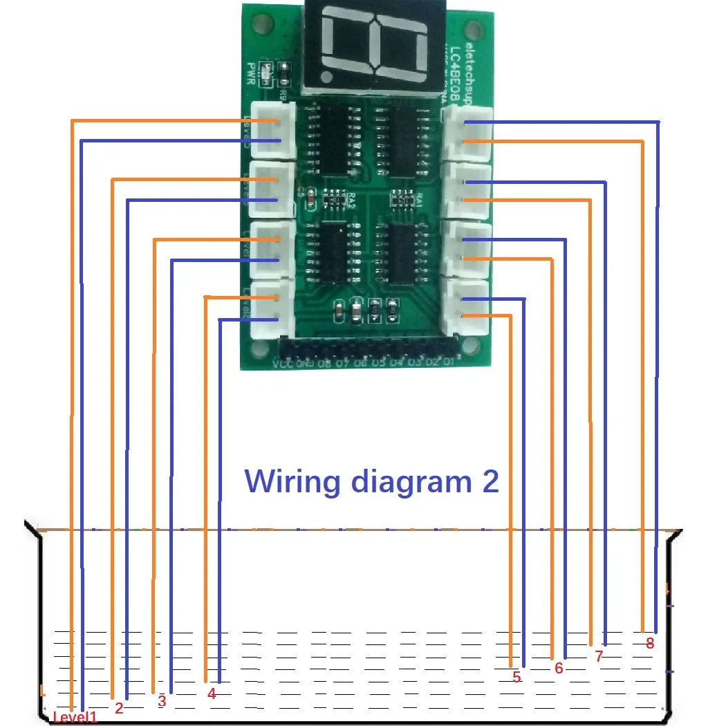 LC4BE08 8CH Water Level Digital Tube Display Controller – DC 5V Sensor Module for Arduino UNO MEGA2560 NANO STM32 Fish Tank Aquarium