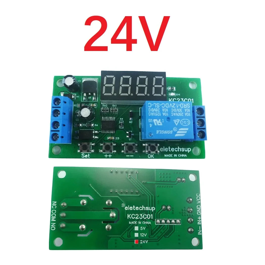KC23C01 Multifunction Pulse Counter Relay Module – DC 5V 12V 24V Programmable Timer Delay Switch with 12 Modes 10A Output for PLC Automation