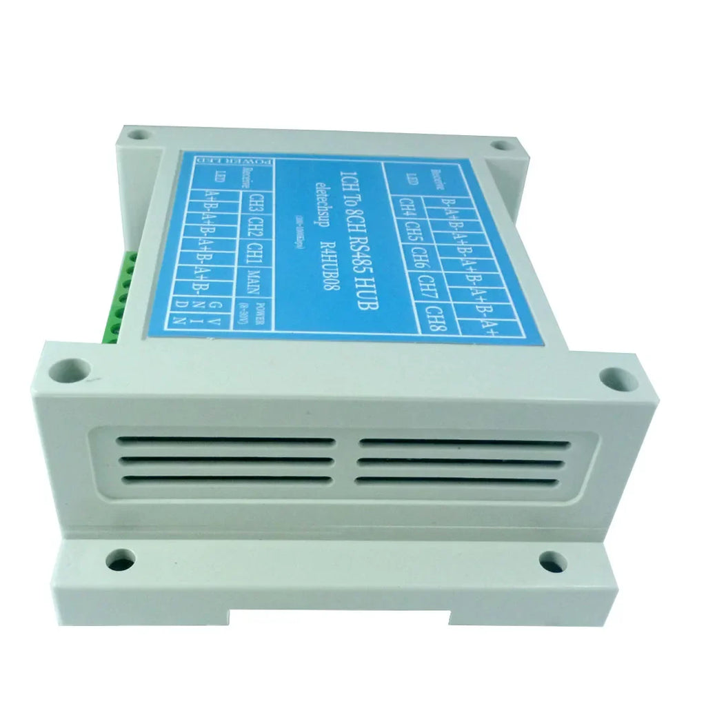 R4HUB08 8ch RS485 Hub Industrial Grade 485 Bus Repeater Signal for All 485 Bus Protocols Modbus Rtu Ascii PLC PTZ Camera