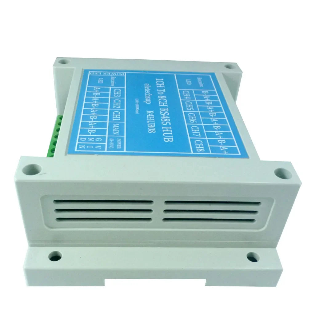 R4HUB08 8ch RS485 Hub Industrial Grade 485 Bus Repeater Signal for All 485 Bus Protocols Modbus Rtu Ascii PLC PTZ Camera