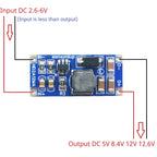 8W DC-DC Boost Converter Module ND2A12MA, 2.6-6V Input to 5V/8.4V/12V/12.6V Output, Adjustable Current Limit 0.5-2.5A, UVLO/OVP/SCP