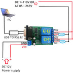 N228D02 2CH RS232 Relay Module – DC 12V/24V DB9 Serial Port Switch Board with 10A Output for PC PLC Motor LED PTZ Control
