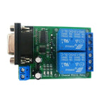N228D02 2CH RS232 Relay Module – DC 12V/24V DB9 Serial Port Switch Board with 10A Output for PC PLC Motor LED PTZ Control