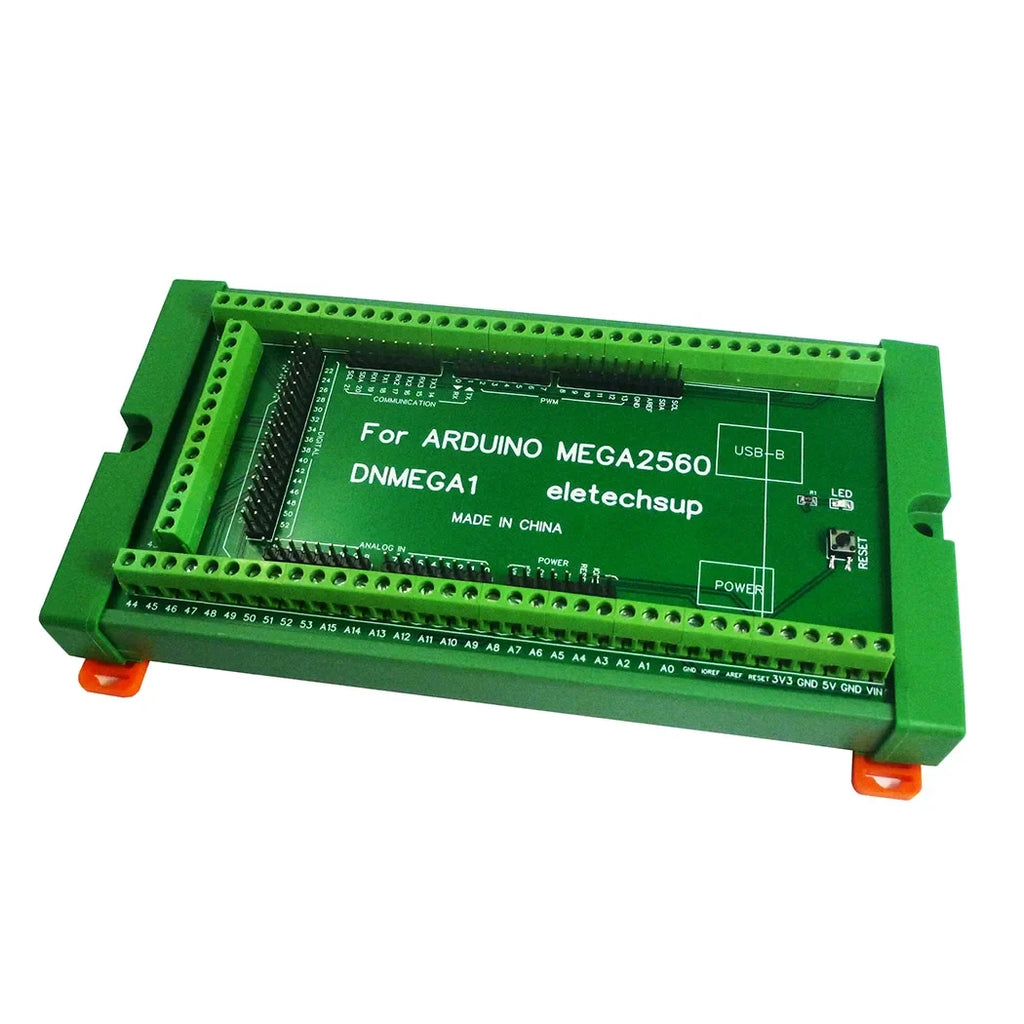 DNMEGA1 DIN Rail Mount Screw Terminal Adapter – 3.96mm Breakout Board for Arduino MEGA2560 R3 Industrial Control PLC Projects