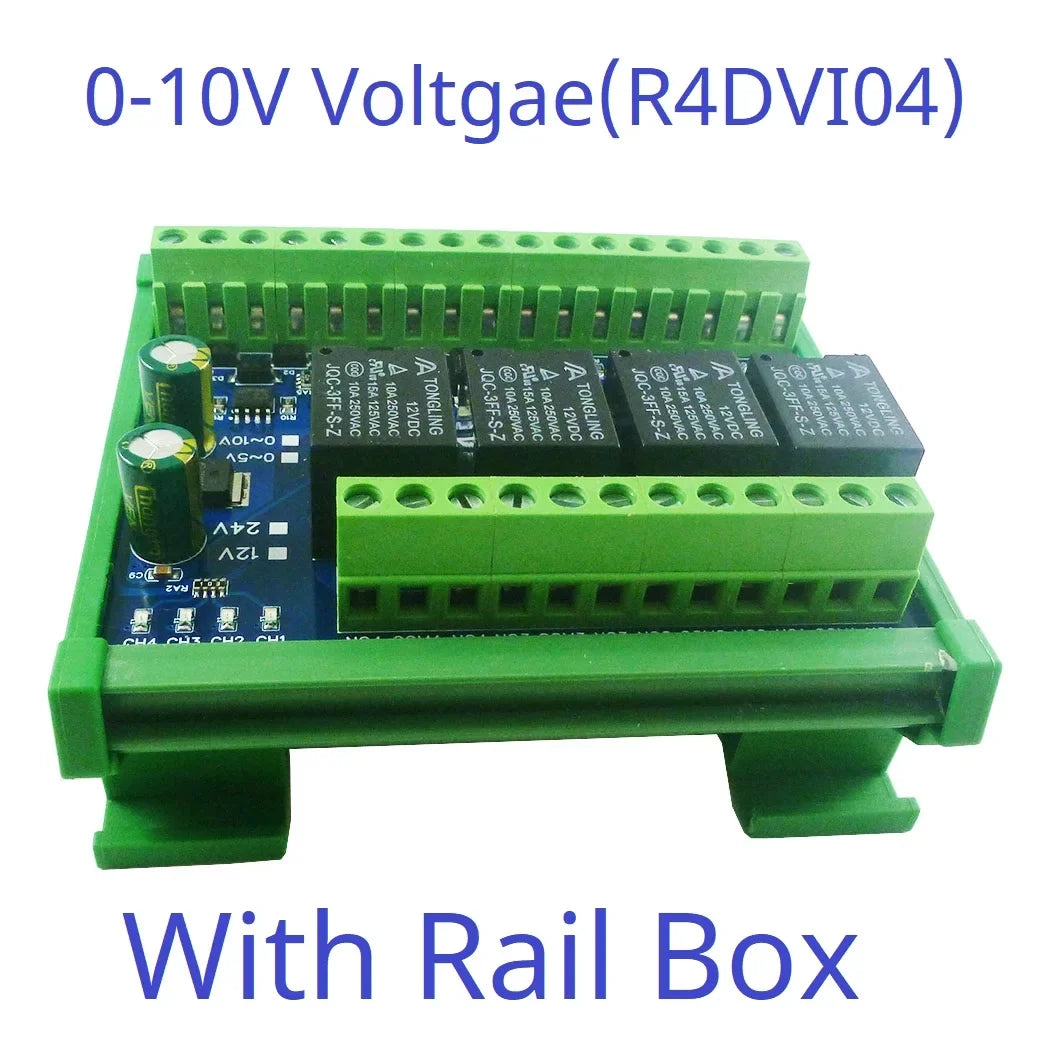 R4DIK04 R4DVI04 Modbus RTU RS485 Remote IO Module 4AI 4DI 4DO 4-20mA 0-20mA 0-5V 0-10V Relay Board 12V 24V