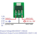 LO1117MB 1A Ultra-Low Dropout LDO Regulator – 2.5-18V to 1.2V/1.8V/2.5V/3.3V/5V Step-Down Module for Li-ion LiFePO4 Solar Battery