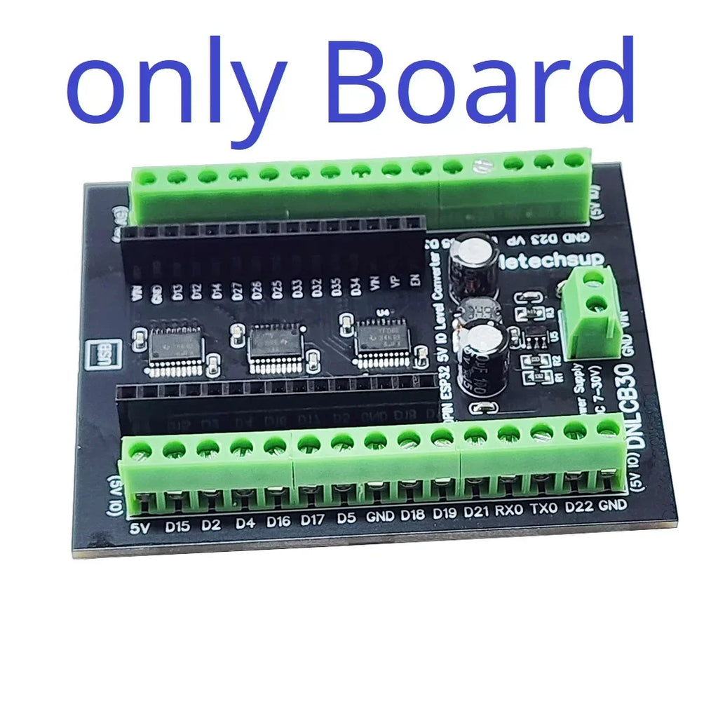 DNLCB30 ESP32 3.3V 5V Bidirectional Level Converter High Speed 1MHz IO Shifter for UART SPI I2C ESP32 30P Expansion Board Din Rail Mount