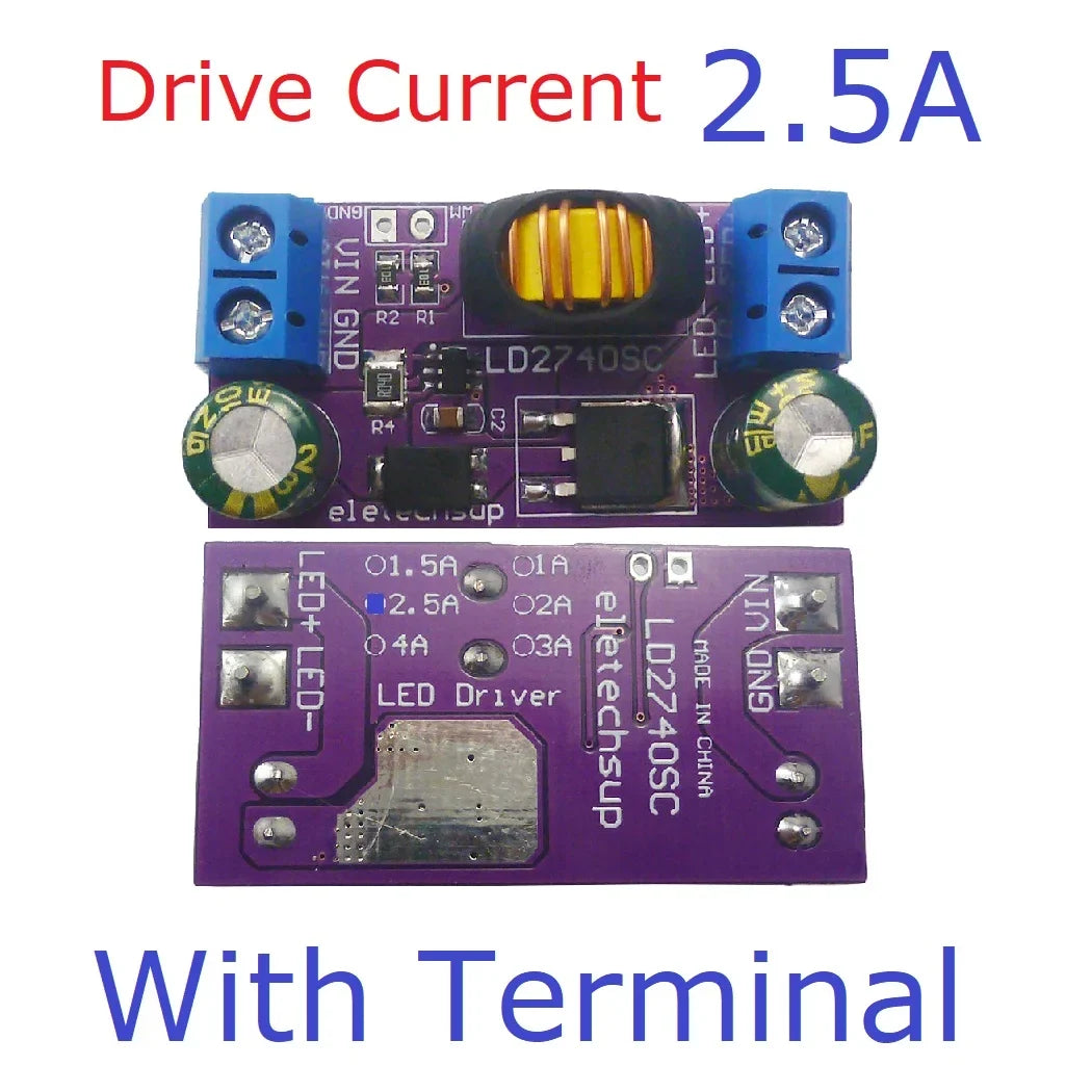 LD2740SC 80W High-Power LED Driver Module – DC 4-27V 1-4A Step-Down Constant Current Board with PWM Dimming for Solar Emergency Lights Automotive DRL