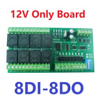 DC 12V 1/2/4/8/12 Channel Isolation DI-DO PLC IO Expanding Board RS485 Relay Module 10IOA01 10IOA02 10IOA04 10IOA08 10IOA12 Modbus RTU Code 01 05 15 02 03 06 16