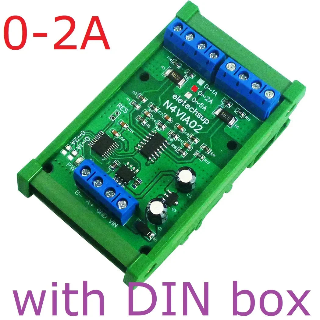 N4VIA02 Multifunctional RS485 Ammeter Voltmeter – 0-30V / 0-5A Modbus RTU DC Power Measurement Module for PLC SCADA Industrial Automation