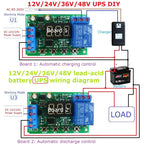 PS58F01 10A Battery Charger Discharger Module – 0-60V Auto Cut-Off Undervoltage Overvoltage Protection Board for 12V/24V/36V/48V Lead-Acid UPS DIY