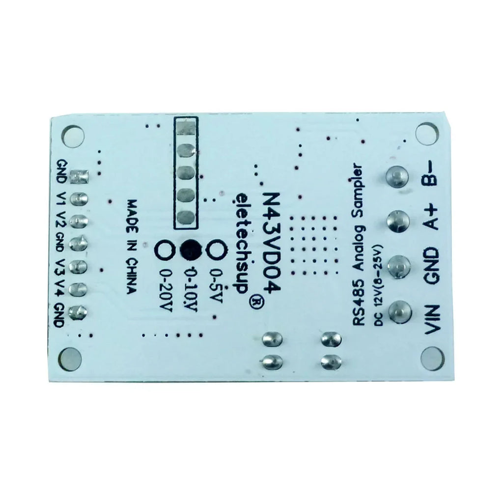 N43VD04 N43IC04 4CH 4-20mA/0-10V Analog Input Module – RS485 Modbus RTU ADC Data Acquisition Board for PLC SCADA Industrial Automation