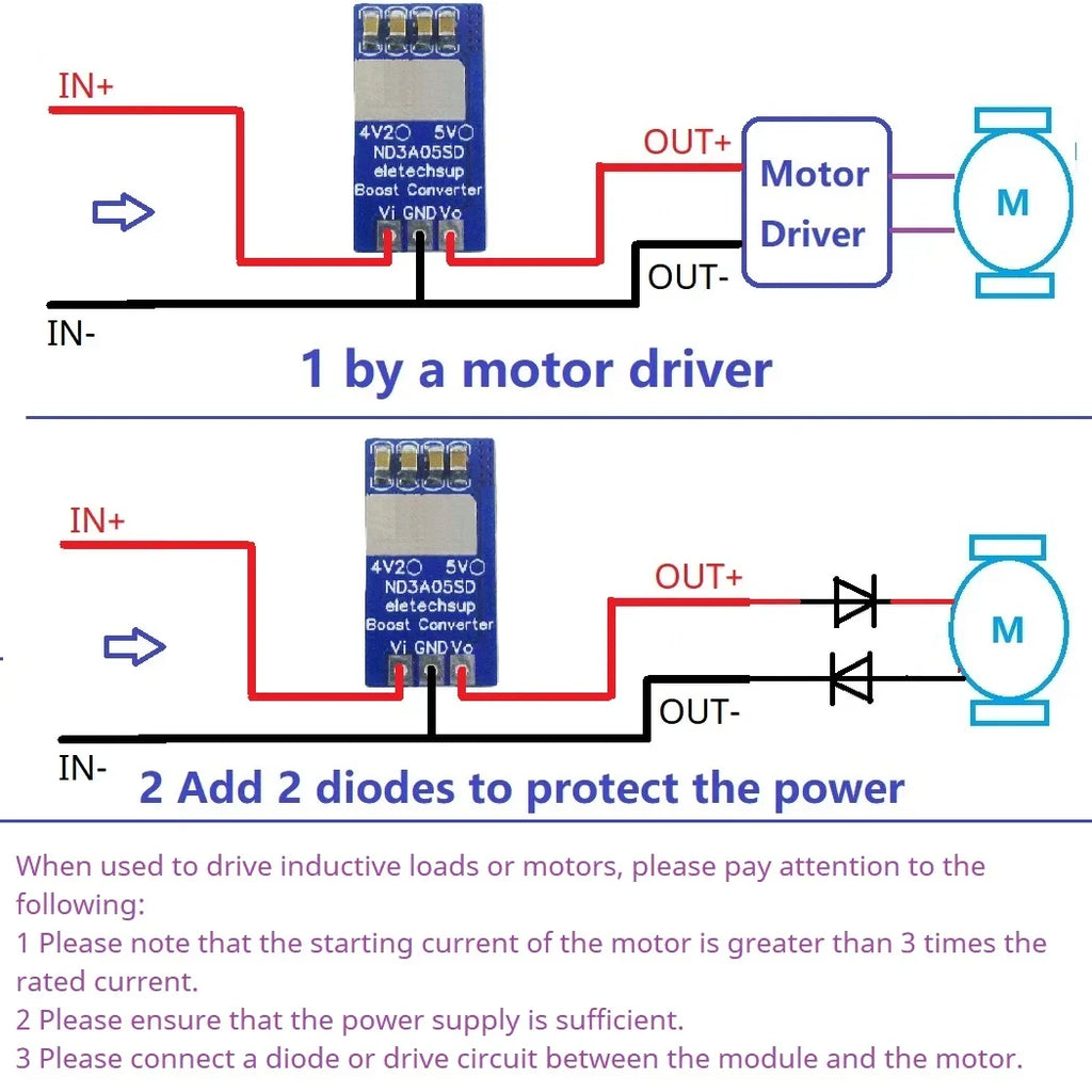 ND3A05SD 17W Synchronous Boost Converter – 2.4-4.5V to 5V/3.5A Step-Up DC-DC Module with 91% Efficiency for Arduino ESP32 Li-ion Battery