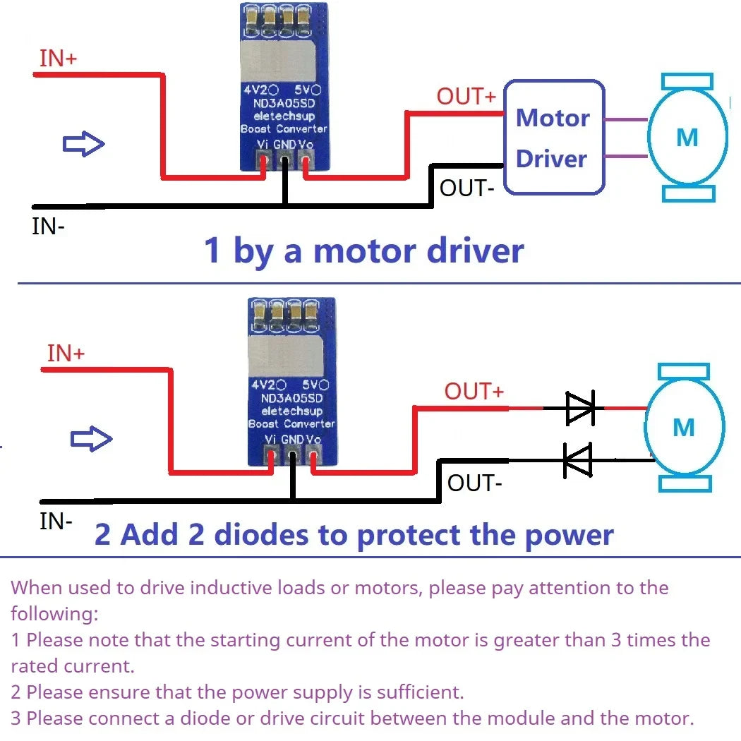 ND3A05SD 17W Synchronous Boost Converter – 2.4-4.5V to 5V/3.5A Step-Up DC-DC Module with 91% Efficiency for Arduino ESP32 Li-ion Battery