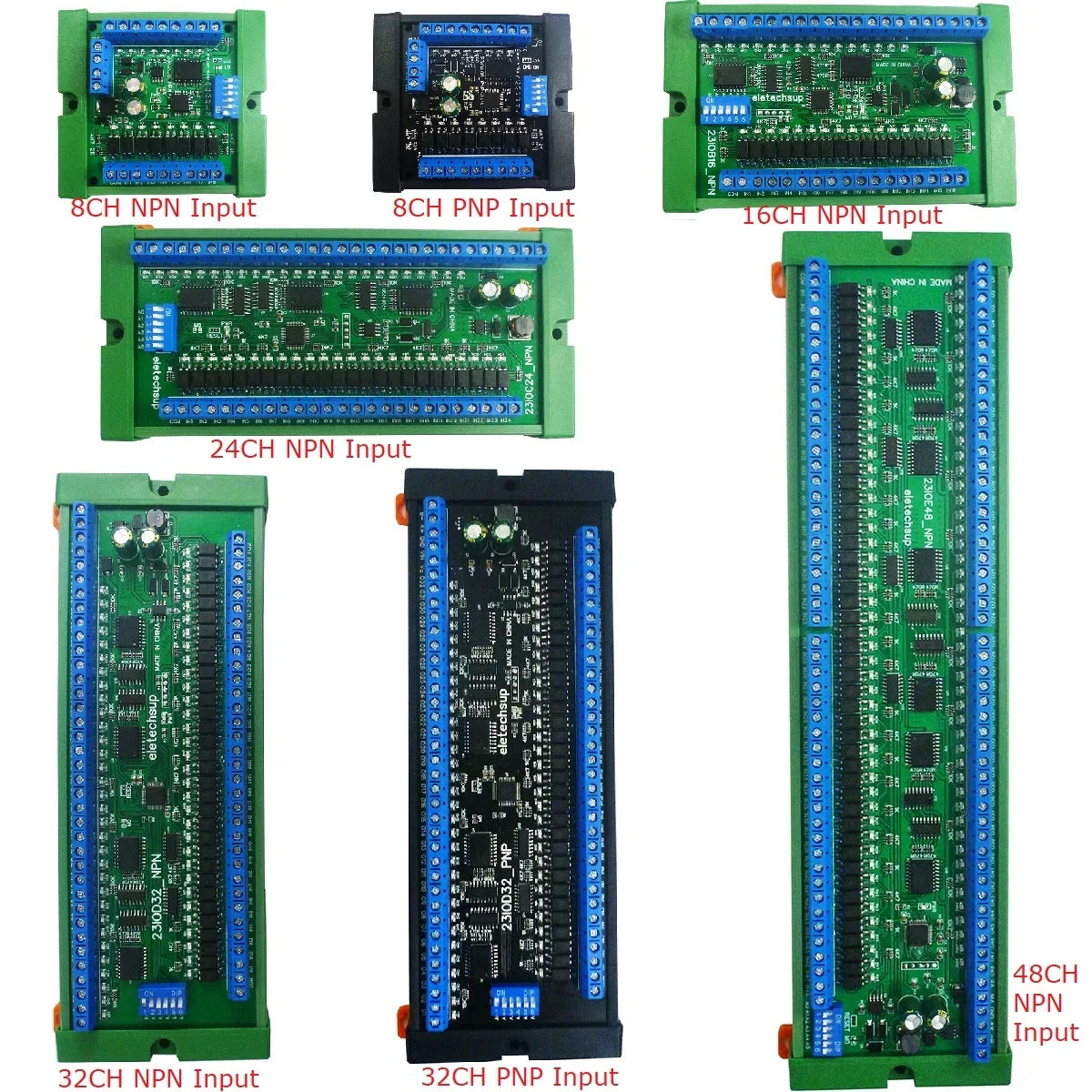 8/16/24/32/48CH Multifunction RS485 Remote IO Module – NPN/PNP DI-DO Expansion Board with DIN Rail & Modbus RTU for PLC Industrial Automation
