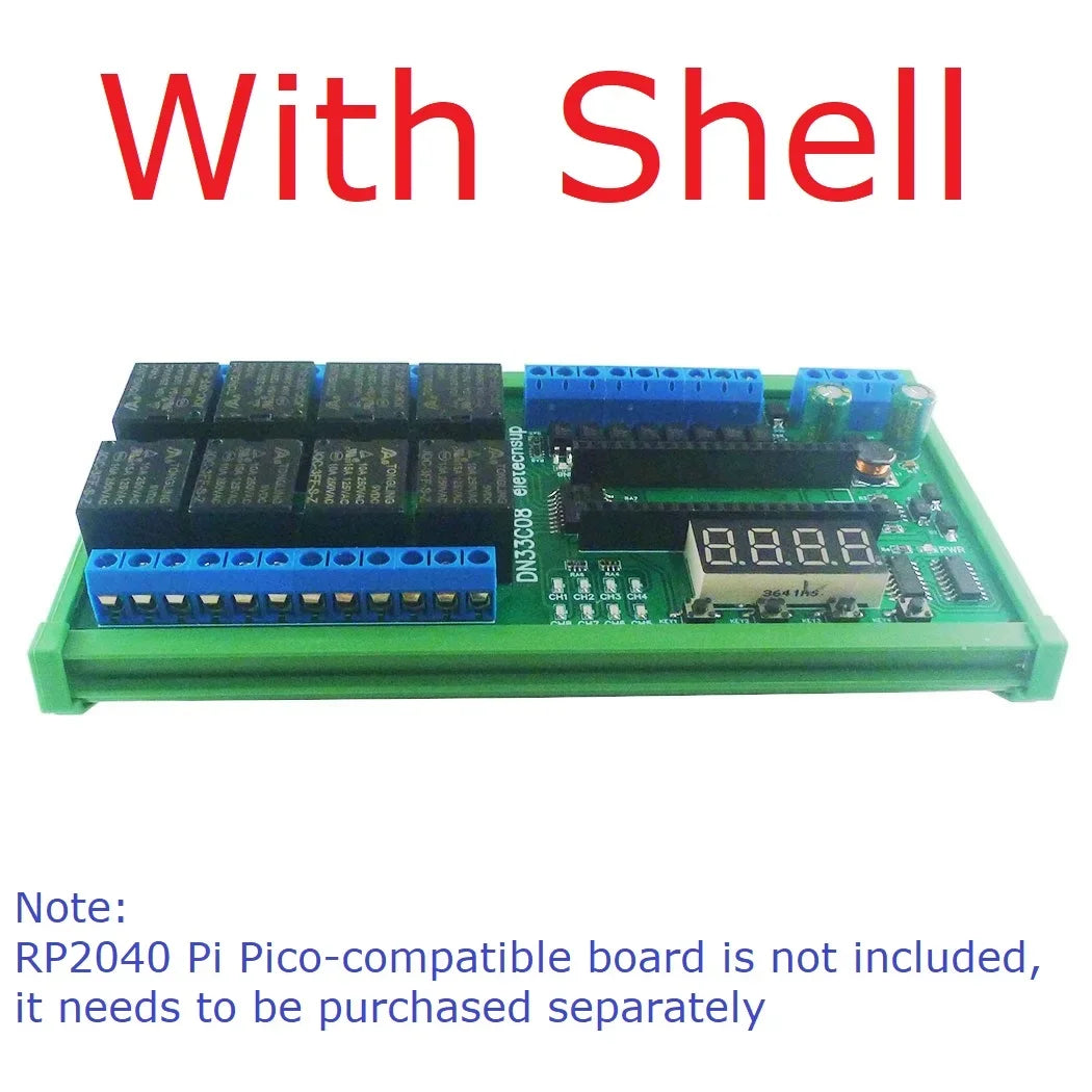 DN33C08 8CH RS485 Modbus RTU Relay Module – Multifunction Timer Expansion Board for Raspberry Pi Pico Simple PLC Python C++