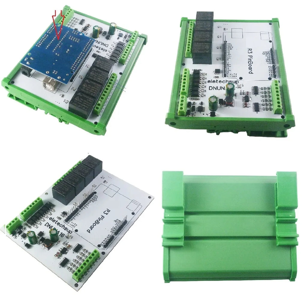 DNUNA16 6AI 6DI 4DO RS485 I/O Expansion Board for Arduino UNO R3 DC 7-30V Analog Data Acquisition Module 0-20mA 4-20mA 0-10V