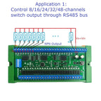 8/16/24/32/48CH Multifunction RS485 Remote IO Module – NPN/PNP DI-DO Expansion Board with DIN Rail & Modbus RTU for PLC Industrial Automation