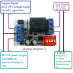 IO32G01_NC DC 12V ACC Trigger Delay Power-Off Relay Module – 20A Timing Switch for Dashcam Stereo Ambient Light Car Accessories