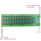 N4DOJ24 24CH RS485 Modbus RTU Relay Module DC 12V 24V PLC IO Expansion Board DIN Rail Mount Controller for Industrial Automation Motor