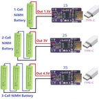 Type-C 1S 2S 3S NiMH Charger Module 1.5V/3V/4.5V CC/CV DC-DC NIMH05UA