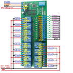 12CH RS485 Relay Module 12V/24V Modbus RTU DIN Rail Mount for PLC PTZ N4D8C12