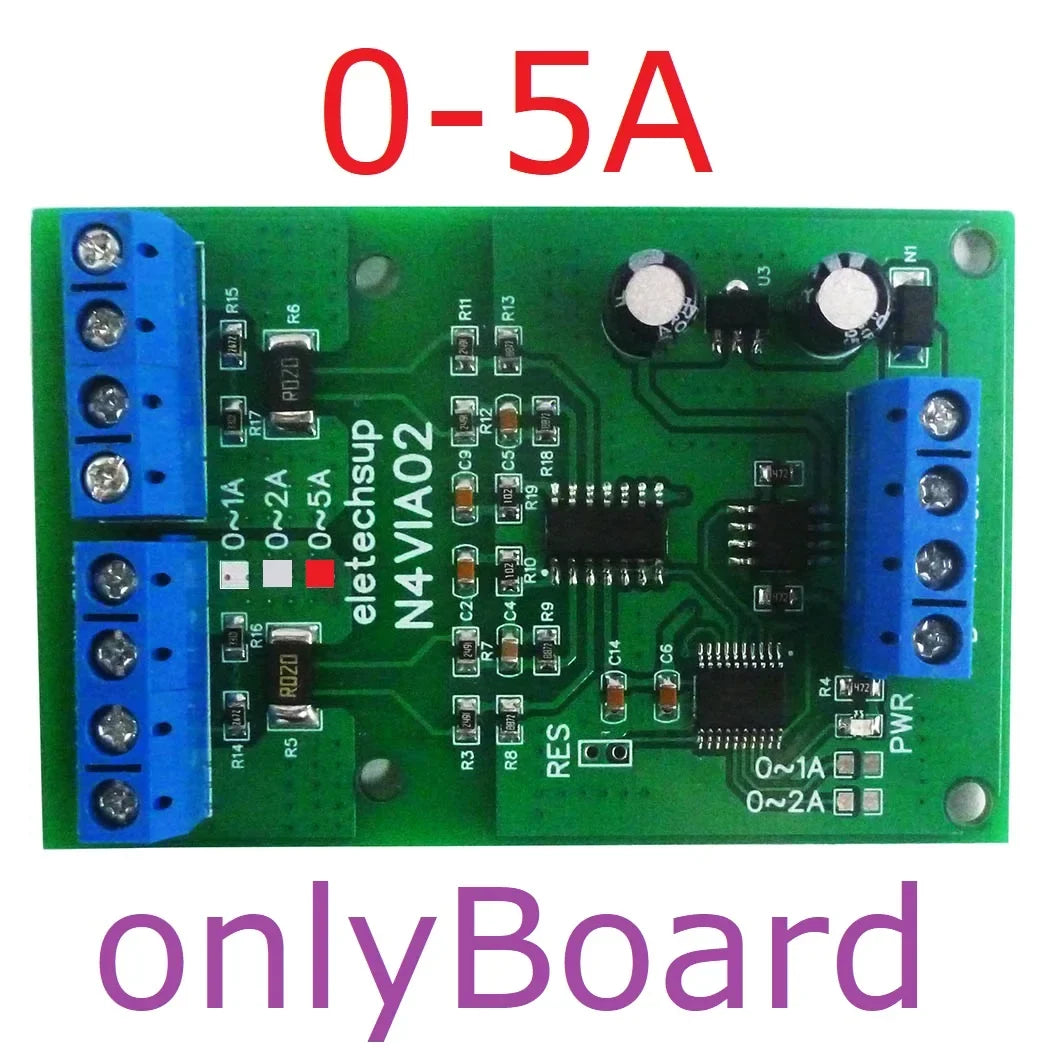 N4VIA02 Multifunctional RS485 Ammeter Voltmeter – 0-30V / 0-5A Modbus RTU DC Power Measurement Module for PLC SCADA Industrial Automation