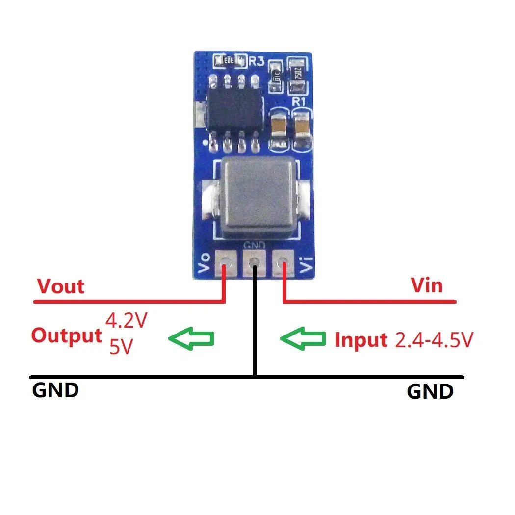 ND3A05SD 17W Synchronous Boost Converter – 2.4-4.5V to 5V/3.5A Step-Up DC-DC Module with 91% Efficiency for Arduino ESP32 Li-ion Battery