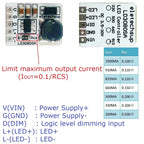 LD3080SA 20W Constant Current LED Driver – DC 3.7-30V PWM Dimming Module with 330/500/660/910mA Selectable Output for Flashlight Headlight