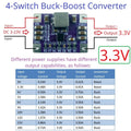 NDUB22TA 3A Buck-Boost Converter – DC 3-23V to 3.3V/5V/12V Adjustable Step-Up Down Voltage Regulator with 93% Efficiency for Solar Battery ESP32