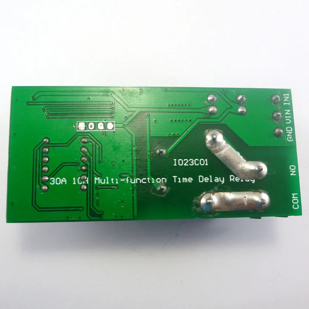 IO23C01 8CH 30A High Power Relay Module – DC24V Multifunction Timer Delay Switch for PLC Motor Pump LED Control & Equipment Test