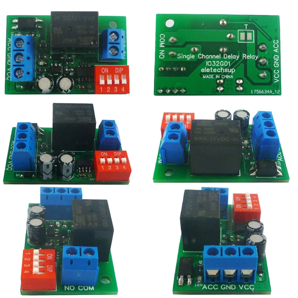 IO32G01 20A DC 12V Car ACC Trigger Delay Power-Off Relay Module – Timing Switch for Dashcam Stereo Ambient Light Vehicle Accessories