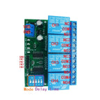 IO26G04 4CH Multifunction Delay Relay Module – DC 5V/12V/24V Timer Switch with Flip-Flop Latch Self-Locking Interlock for PLC Power Sequencer